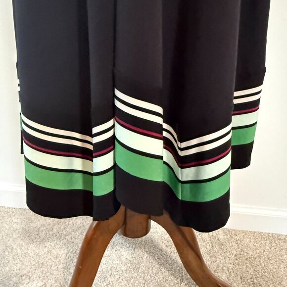 NWT White House Black Market Black Green Tank A-line Dress Sleeveless XXS Midi - Picture 11 of 13